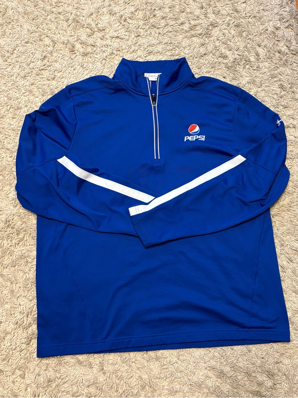 Under Armour Royal Blue Quarter-Zip Pullover with White Trim